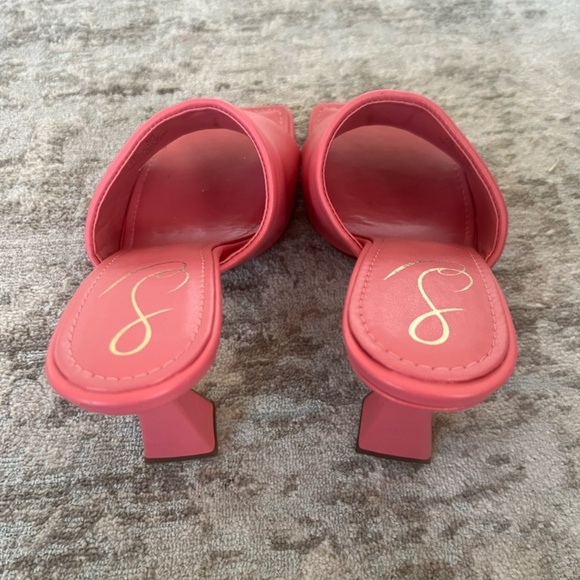Sam Edelman Size 6.5 Carmen Square Toe Heel Sandals in Pink - Picture 2 of 7